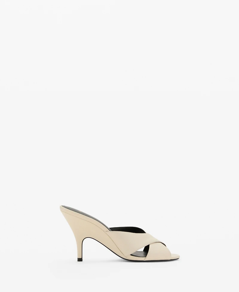 Mango Women's Cross-Strap Leather Sandals