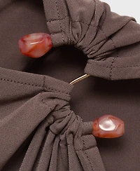 Mango Women's Jewel Detail Ruched Top