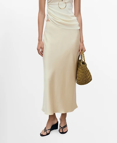 Mango Women's Midi Satin Skirt