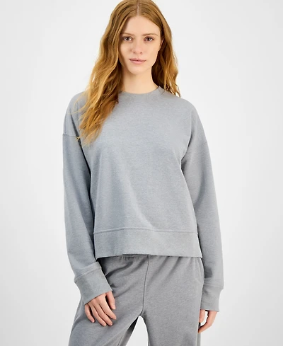 Id Ideology Women's Crewneck Vented-Hem Sweatshirt, Macy's Exclusive