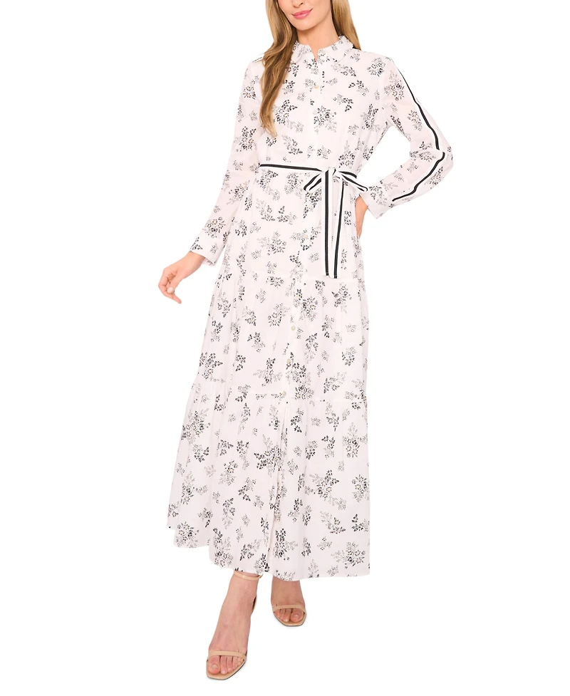 CeCe Women's Long Sleeve Shirt Dress