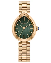 Citizen Women's Eco-Drive Classic Rainell Rose Gold-Tone Stainless Steel Bracelet Watch, 26mm