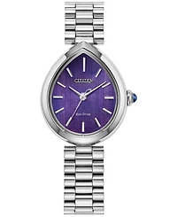 Citizen Women's Eco-Drive Classic Rainell Silver-Tone Stainless Steel Bracelet Watch, 26mm