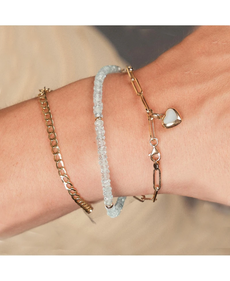 The Lovery Blue Topaz Bead Bracelet 14K Gold