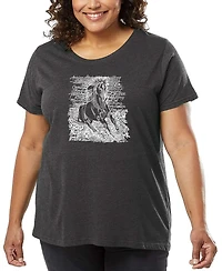 La Pop Art Plus Size Popular Horse Breeds Word Art T-Shirt