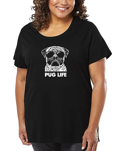 La Pop Art Plus Pug Life Word T-Shirt