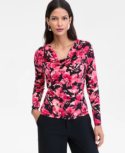 I.n.c. International Concepts Women's Cowl-Neck Long-Sleeve Top, Macy's Exclusive