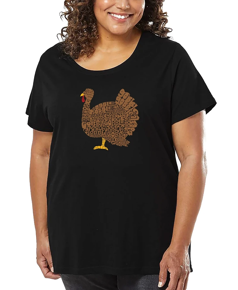 La Pop Art Plus Thanksgiving Word T-Shirt