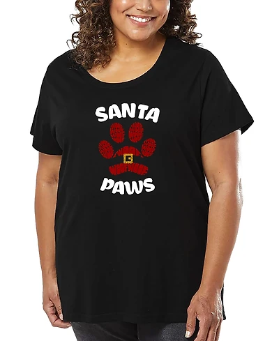 La Pop Art Plus Santa Paws Word T-Shirt