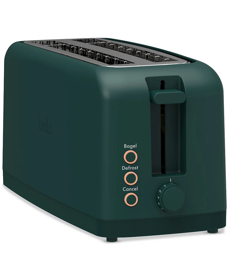 Bella 4-Slice Wide-Slot Slim Toaster, Forest Green