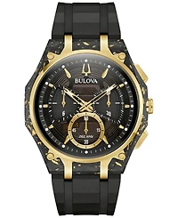 Bulova Men's Special Edition 150th Anniversary Luxury Curv Sport Chronograph Black Rubber Watch 44mm