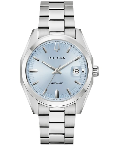 Bulova Men's Classic Surveyor Automatic Silver-Tone Stainless Steel Bracelet Watch 39mm