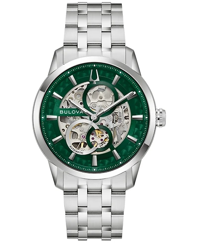 Bulova Men's Classic Sutton Automatic Silver-Tone Stainless Steel Bracelet Watch 40mm