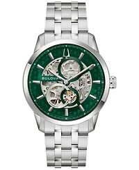 Bulova Men's Classic Sutton Automatic Silver-Tone Stainless Steel Bracelet Watch 40mm