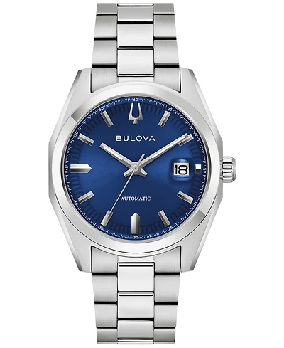 Bulova Men's Classic Surveyor Automatic Silver-Tone Stainless Steel Bracelet Watch 39mm