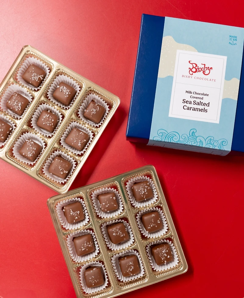 Bixby Chocolate Sea Salted Caramel Gift Box Dark & Milk Chocolate, 18 Pieces