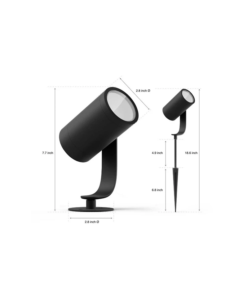 Philips Hue White and Color Ambiance Lily Outdoor Spot Light Extension Kit