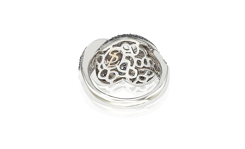 Suzy Levian New York Suzy Levian Sterling Silver & Created White Sapphire Pave Zig Zag Ring