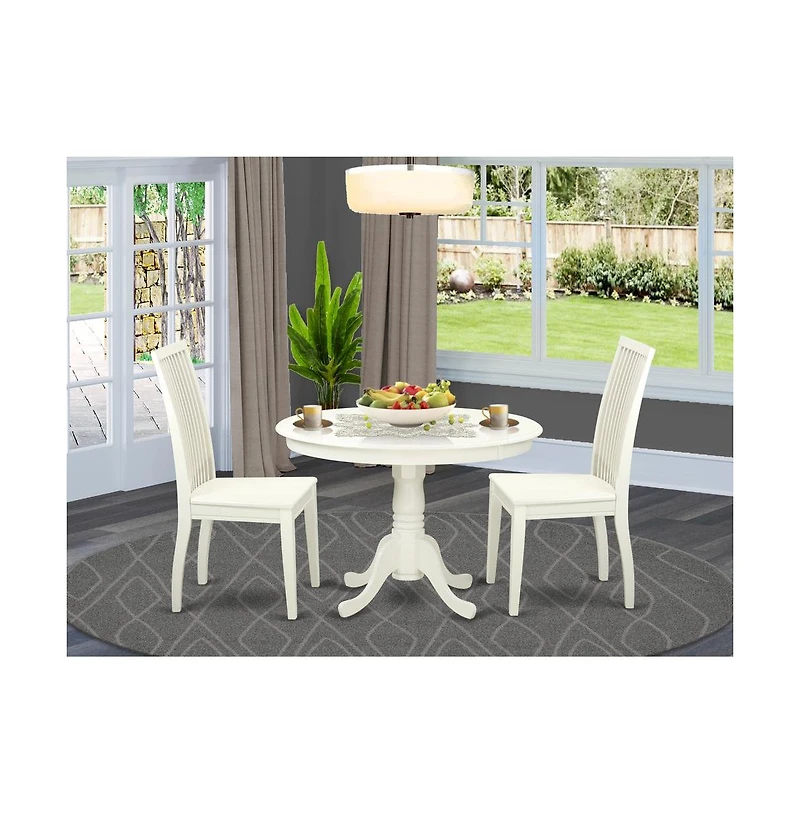 East West Furniture Dining Room Set Linen White