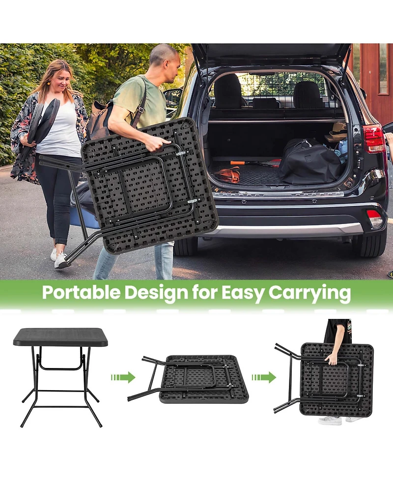 Costway 31.5" Square Folding Table Indoor Outdoor Foldable Plastic Table