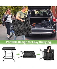 Costway 31.5" Square Folding Table Indoor Outdoor Foldable Plastic Table