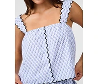 WeWoreWhat Women's Scallop Button Front Tank Top