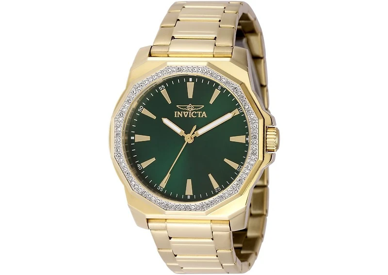 Invicta Men's 49109 Speedway Quartz 3 Hand Green Dial Watch