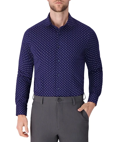 Victor Emmanuel Men's Geometric Print Dress Shirt