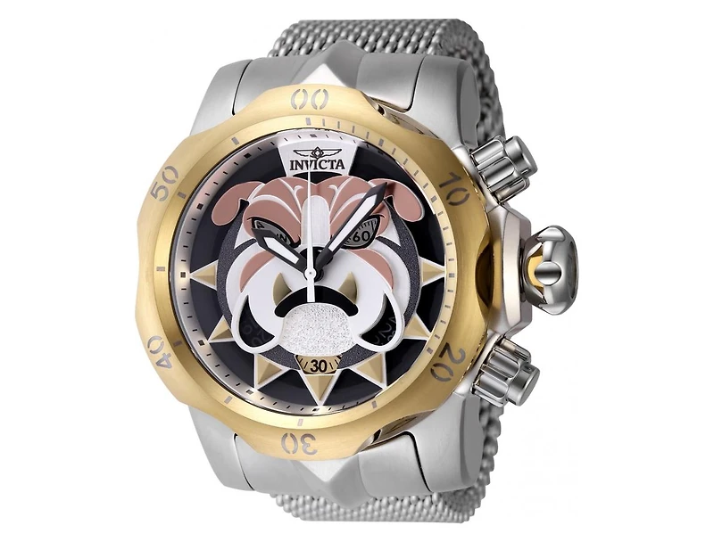 Invicta Men's 48170 Venom Quartz Multifunction Antique Silver, Rose Gold, Gunmetal, Grey, Gold Dial Watch
