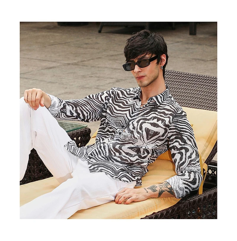 Campus Sutra Men's Zebra-Kaleidoscopic Shirt