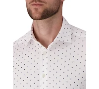 Victor Emmanuel Men's Geometric Print Cotton Knit Dress Shirt