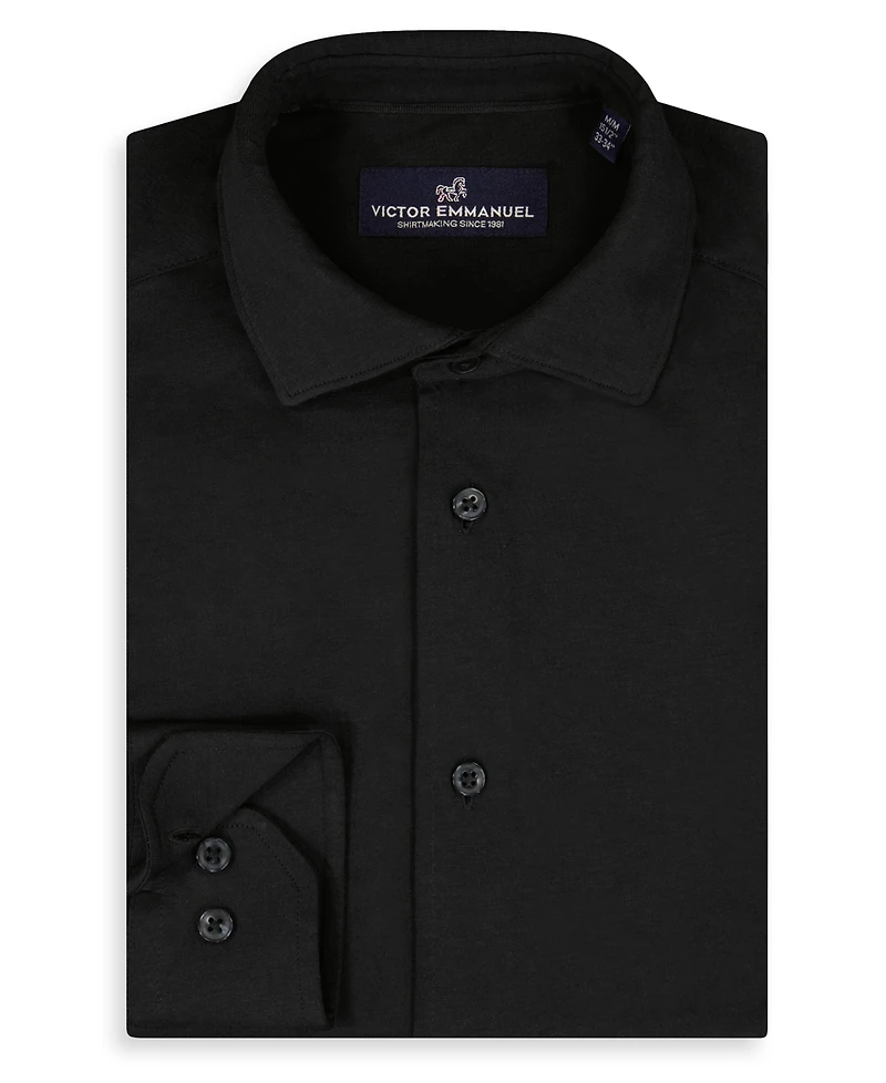 Victor Emmanuel Men's Mitered Cuffs Dress Shirt