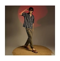 Campus Sutra Men's Woven Striped Oversized Shirt