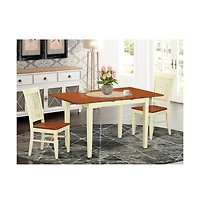 East West Furniture Dining Room Set Buttermilk & Cherry