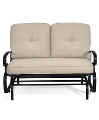 Costway 2-Person Outdoor Swing Glider Chair Bench Loveseat Cushioned Sofa