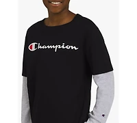 Champion Big Boys Layered-Look Graphic T-Shirt