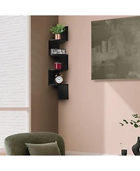 Sorbus 5-Tier Zig Zag Floating Corner Wall Bookshelf Unit - (40" Tall) for Living Room, Bedroom, Office, & More Space-Saving Storage Solution
