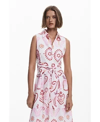 Desigual Women's Printed midi dress with bow