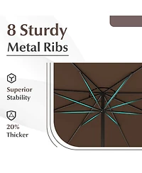 Costway 12 Ft Patio Umbrella Outdoor Market with Crank Handle 8 Sturdy Ribs
