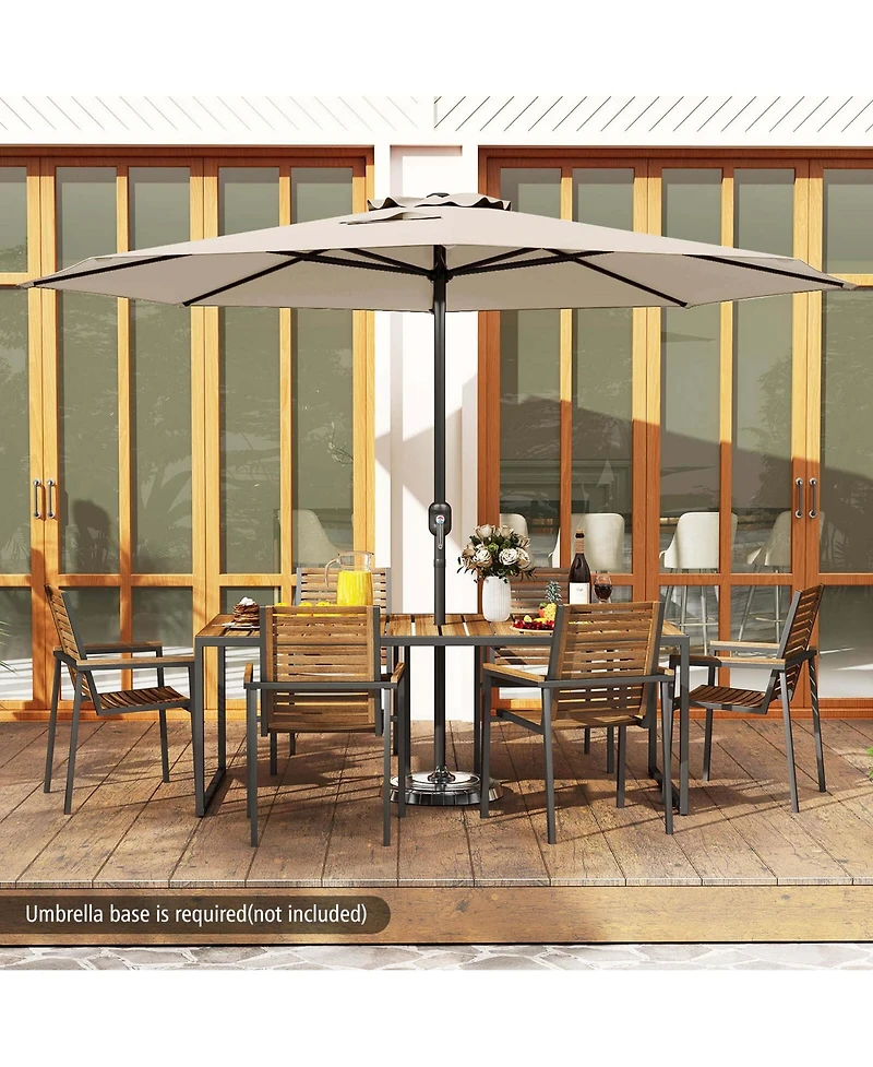 Costway 12 Ft Patio Umbrella Outdoor Market with Crank Handle 8 Sturdy Ribs