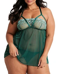 Adore Me Angelika Women's Plus-Size Babydoll & G-String Set Lingerie