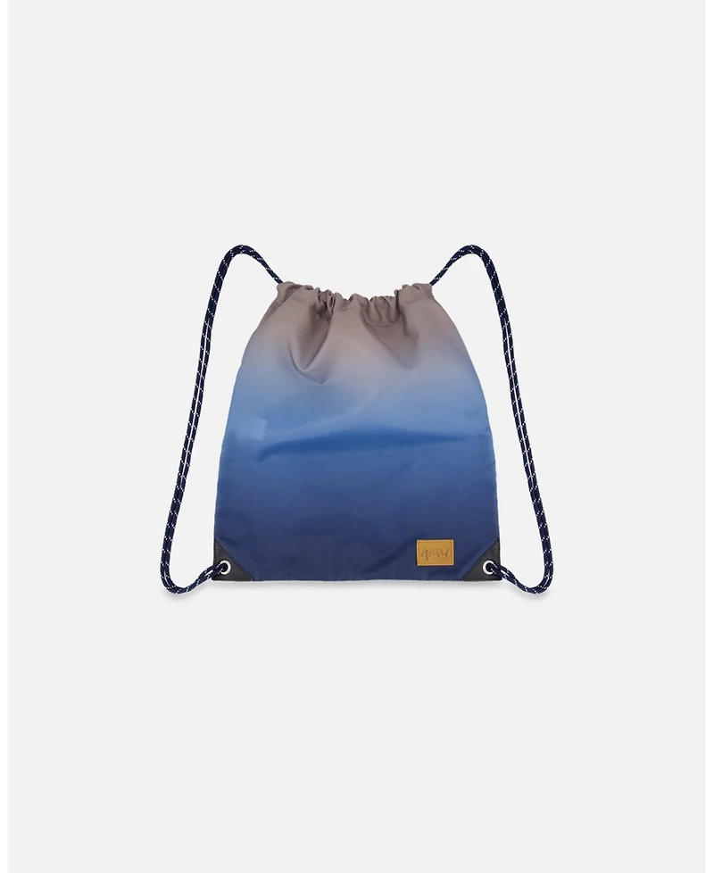 Deux par Deux Boy Drawstring Bag Blue and Beige Gradient - Toddler|Child