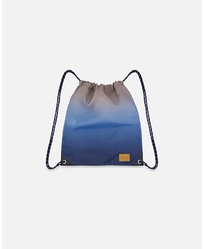 Deux par Deux Boy Drawstring Bag Blue and Beige Gradient - Toddler|Child