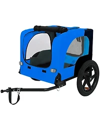 Aostirmotor Pet Bike Trailer,Suitable for Small & Medium Pets Easy Folding Cart Frame Quick Release Wheel Blue