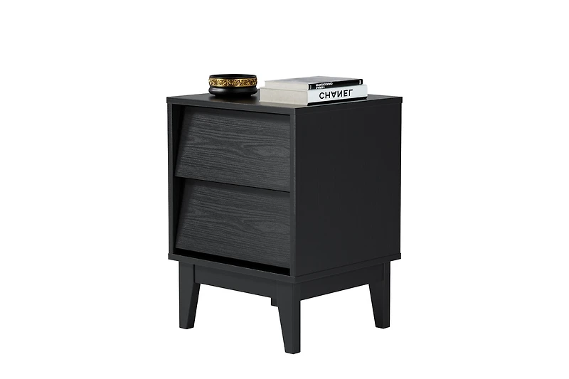 Casainc Storage Cabinet with Bevel Design End Tabloe Set of 2