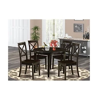 East West Furniture 5 Pc small Kitchen Table set-round Table and 4 Kitchen Chairs