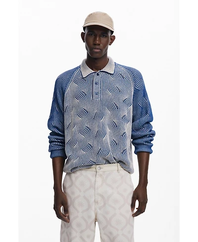 Desigual Men's Heathered polo sweater