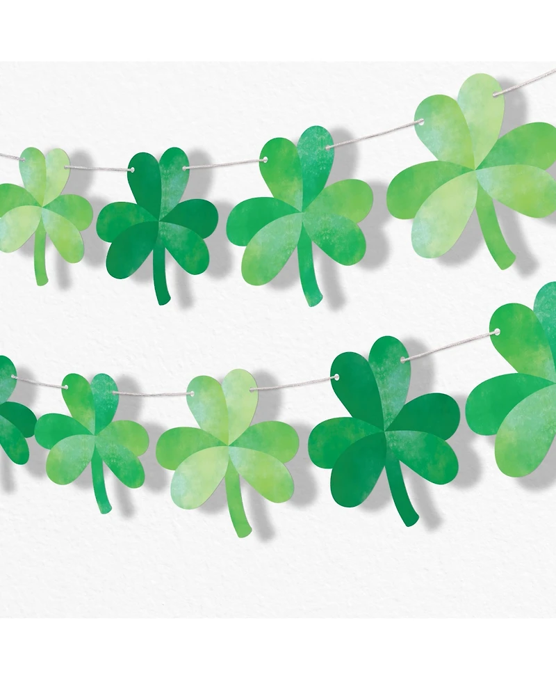Big Dot of Happiness Shamrock Garland Banner, 30 Feet Cord, 15 Shamrocks