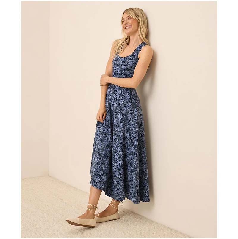Pact Fit & Flare Open Back Maxi Dress