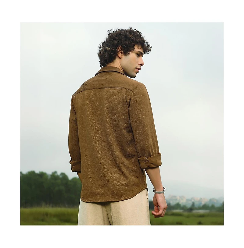 Campus Sutra Men's Crimp-Tactile Shirt